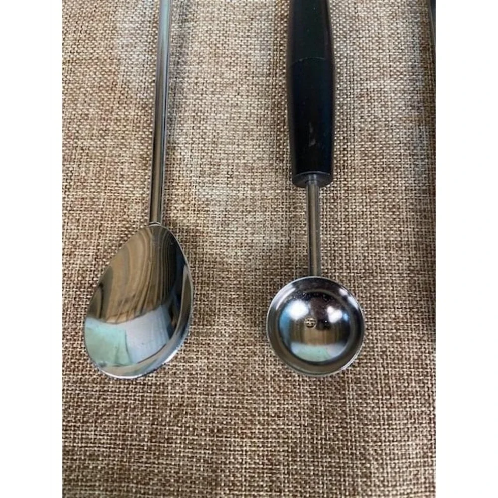 Vintage Cocktail Multi-Recipe Mixing Glass and 5 Piece Bar Tool Set Stainless